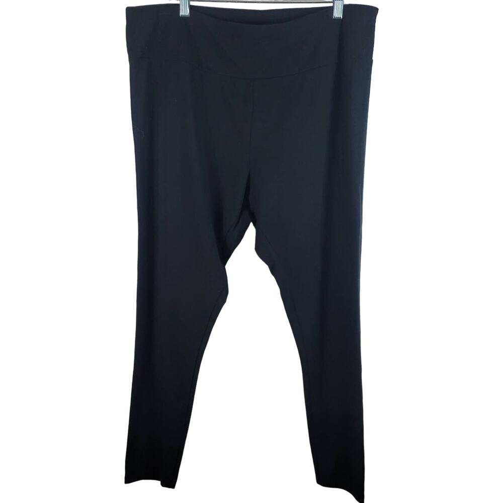 Ava & Viv Black Women's Athletic Hiking Yoga Workout Leggings 2X